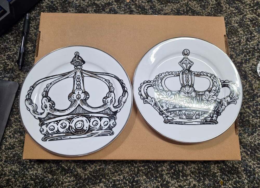Mud Pie Coronation Princess Crown Salad Plate 8 In